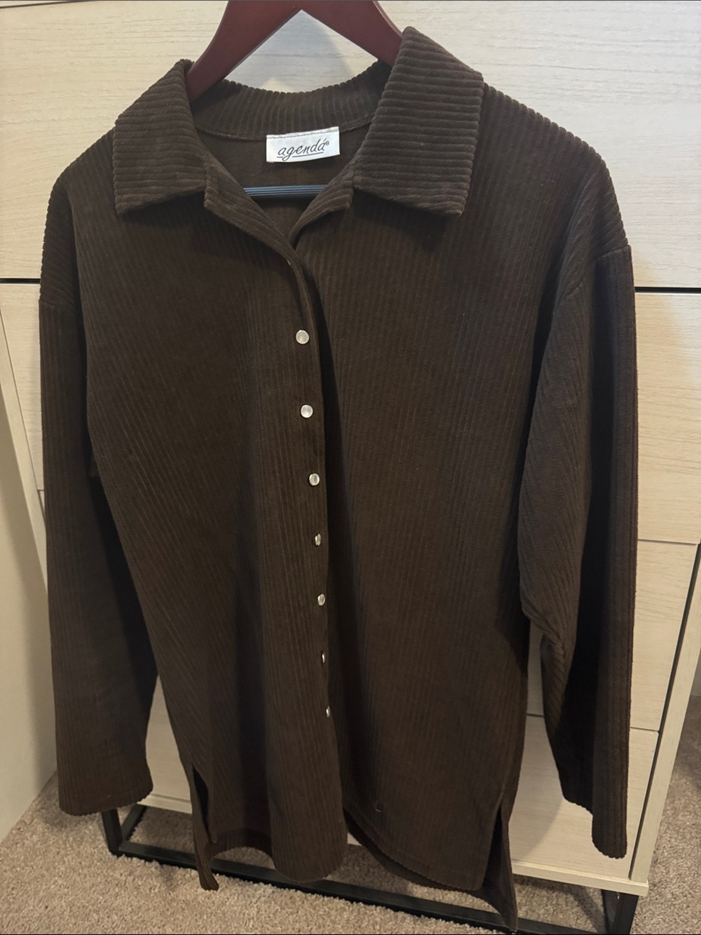 Vintage Brown Corduroy Long Sleeve Top